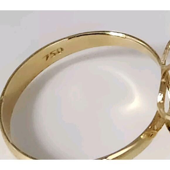 18k Yellow Gold Black &White Diamonds Heart Ring Size 7.25 - Picture 9 of 12